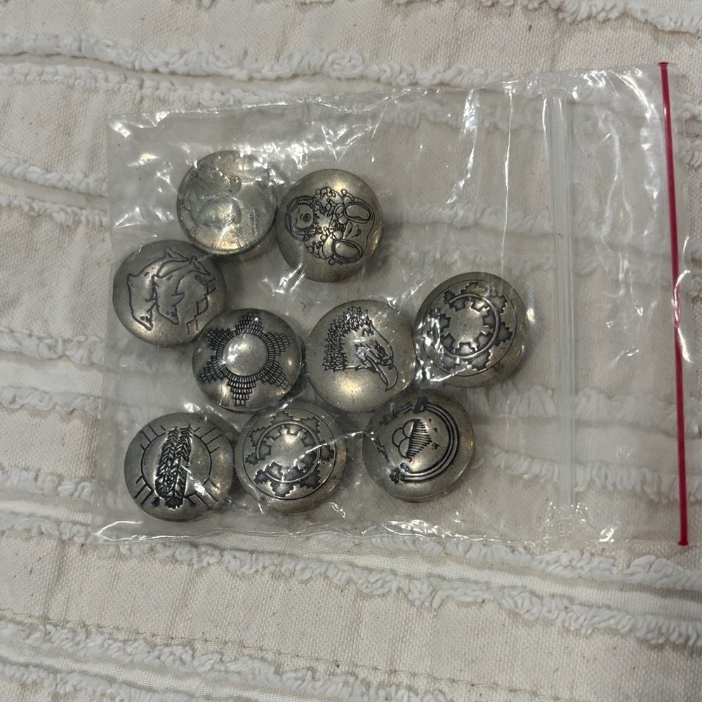Silver Decorative Buttons Set